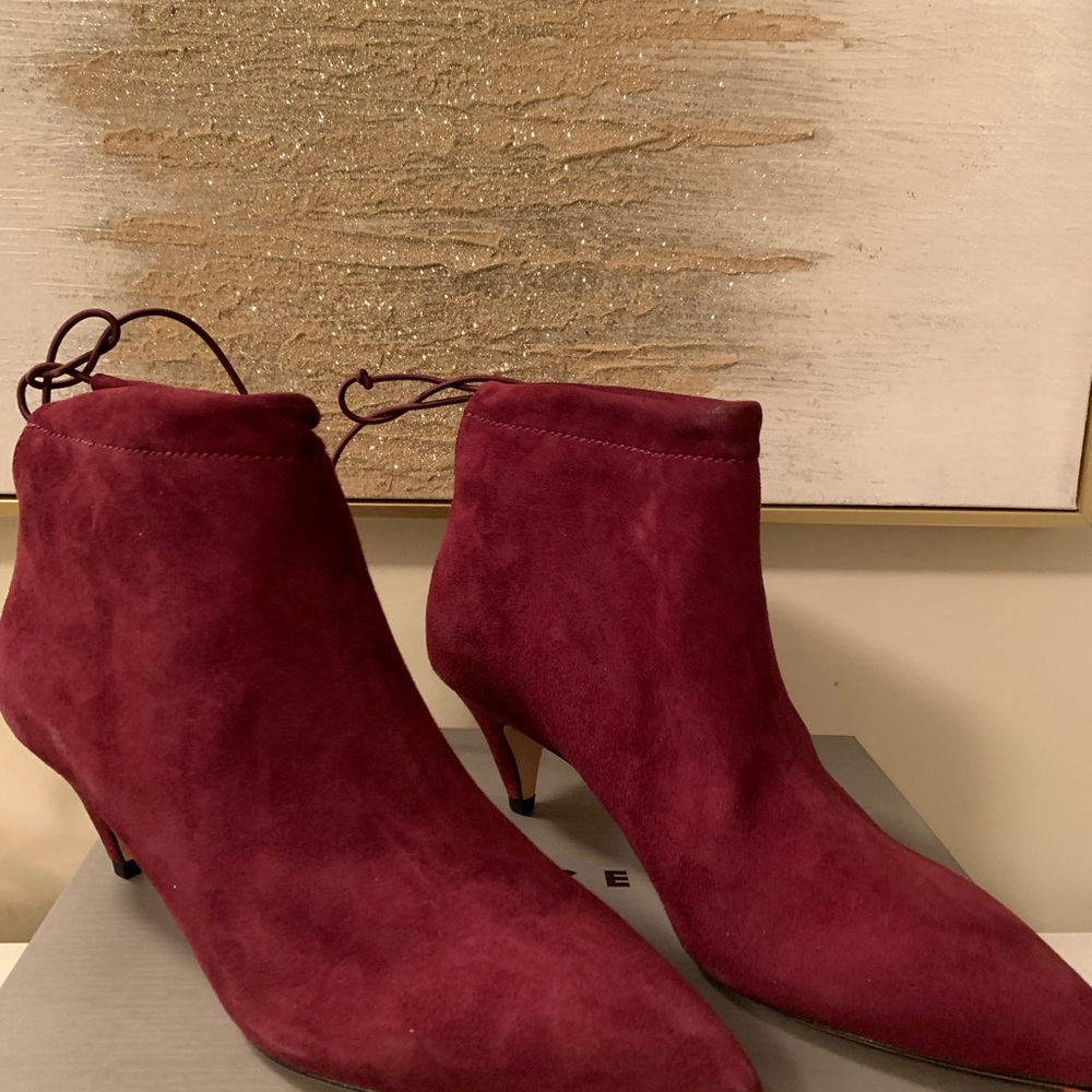 Chic KATE SPADE Maroon Ankle Booties - Picture 3 of 6